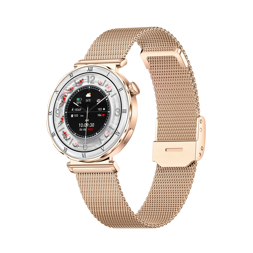 LuxeGlow Diamond Smart Watch for Women – HD Touchscreen Fitness Tracker with Bluetooth Call