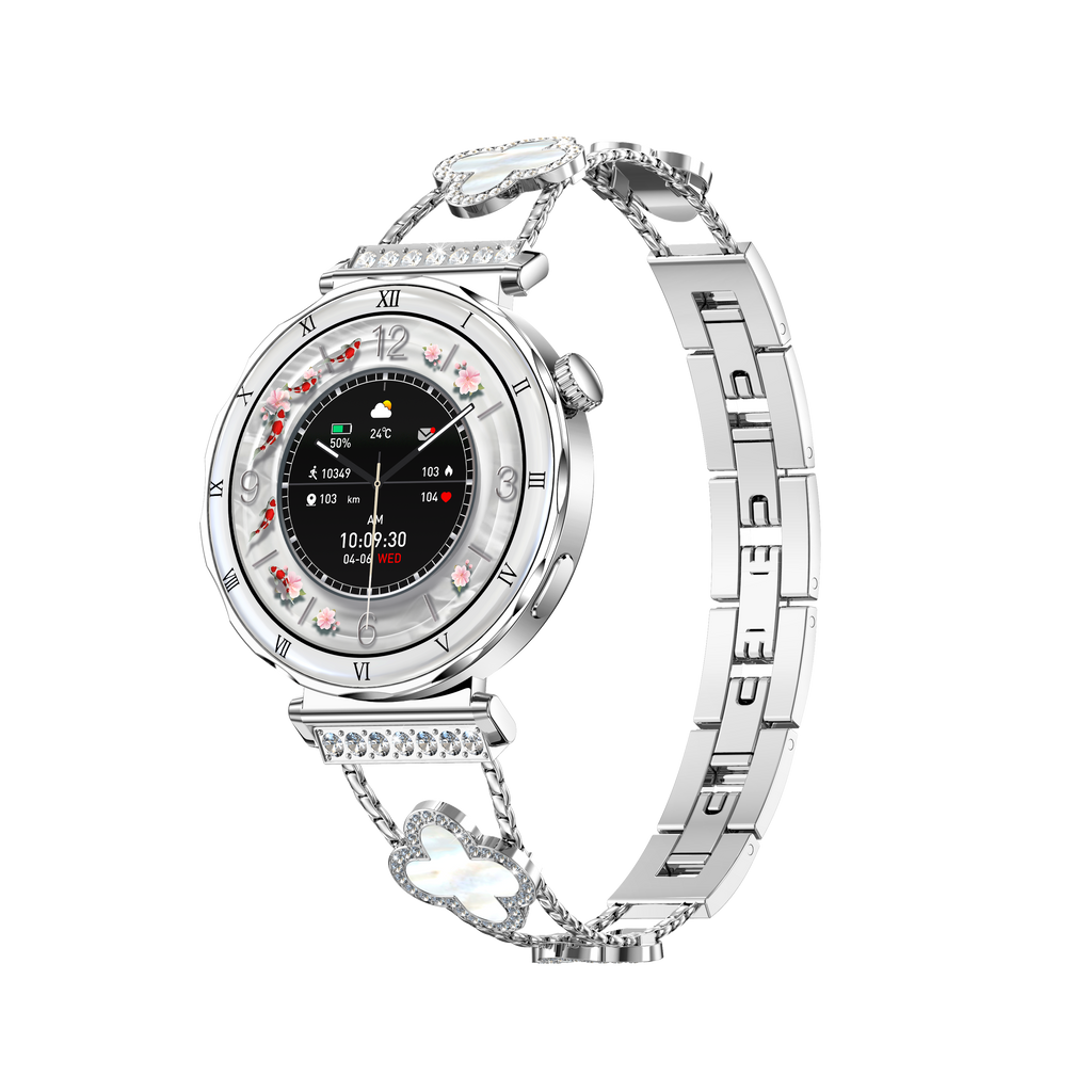 LuxeGlow Diamond Smart Watch for Women – HD Touchscreen Fitness Tracker with Bluetooth Call