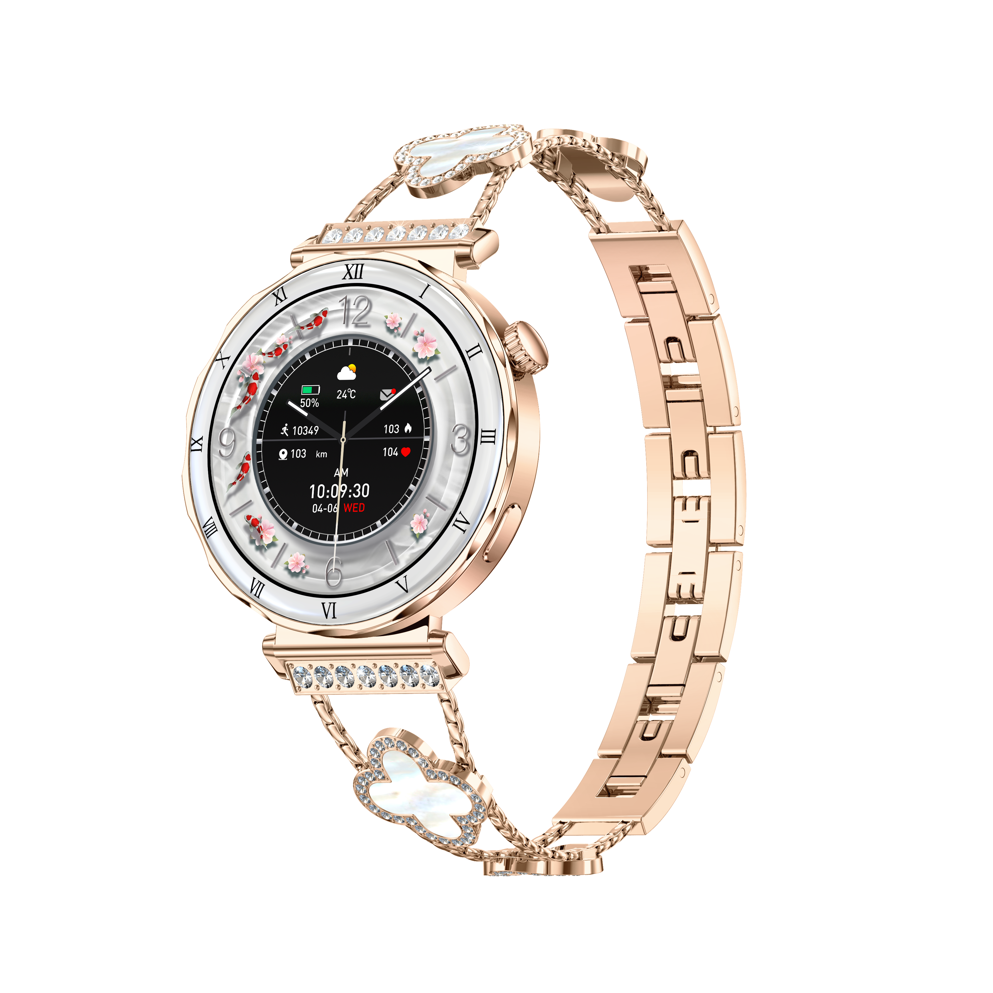 LuxeGlow Diamond Smart Watch for Women – HD Touchscreen Fitness Tracker with Bluetooth Call