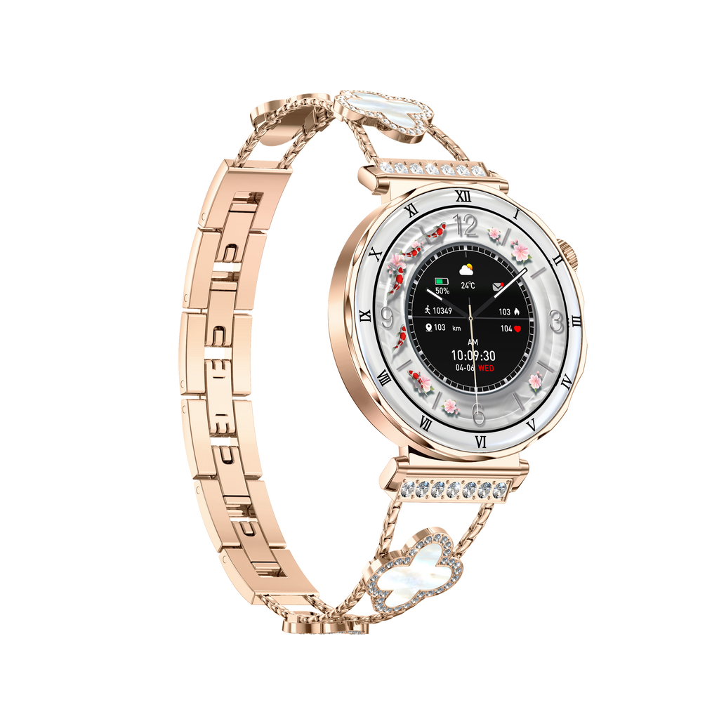 LuxeGlow Diamond Smart Watch for Women – HD Touchscreen Fitness Tracker with Bluetooth Call