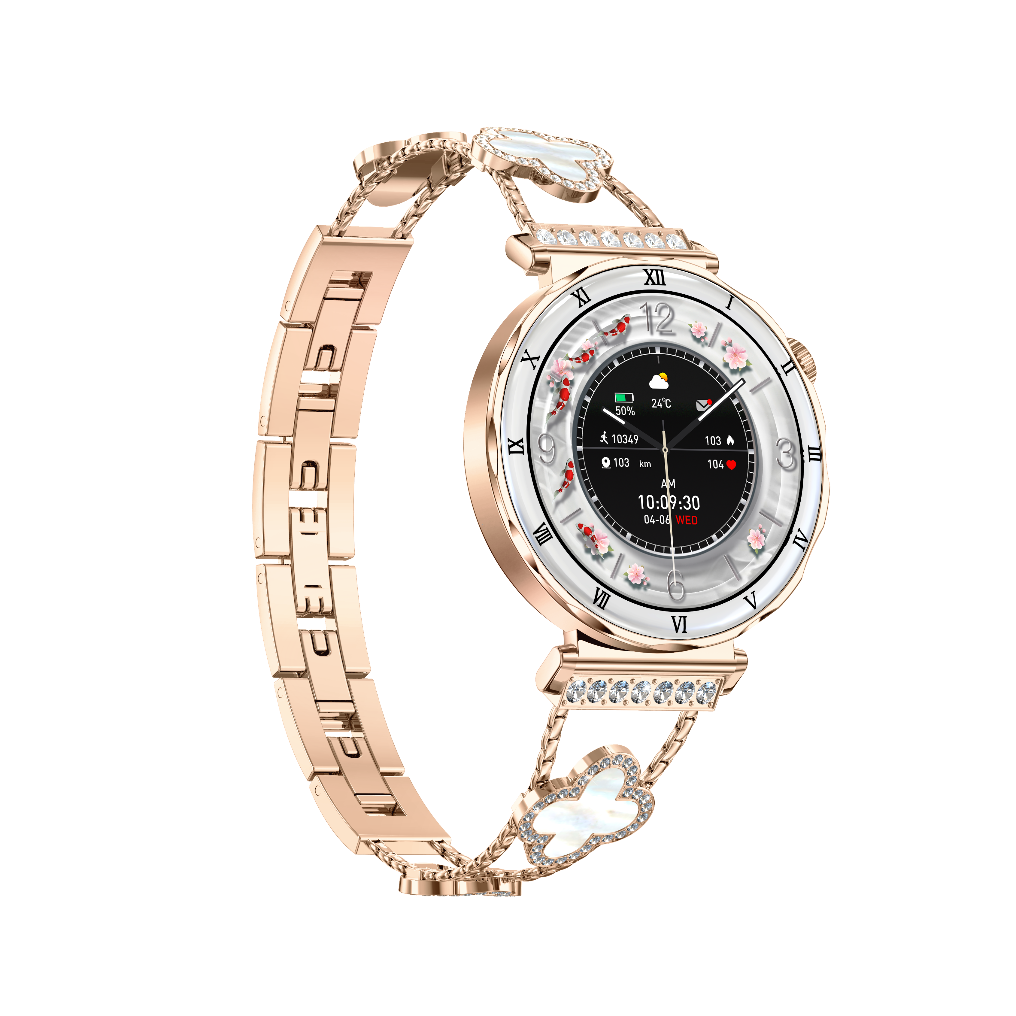 LuxeGlow Diamond Smart Watch for Women – HD Touchscreen Fitness Tracker with Bluetooth Call